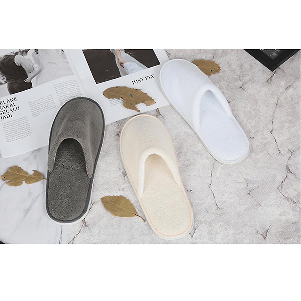 White 1-pair Free-size Disposable Slippers Hotel Unisex Guest Slippers Closed-toe Style Soft Thickened Coral Fleece Slippers Footwear For Home Homesta