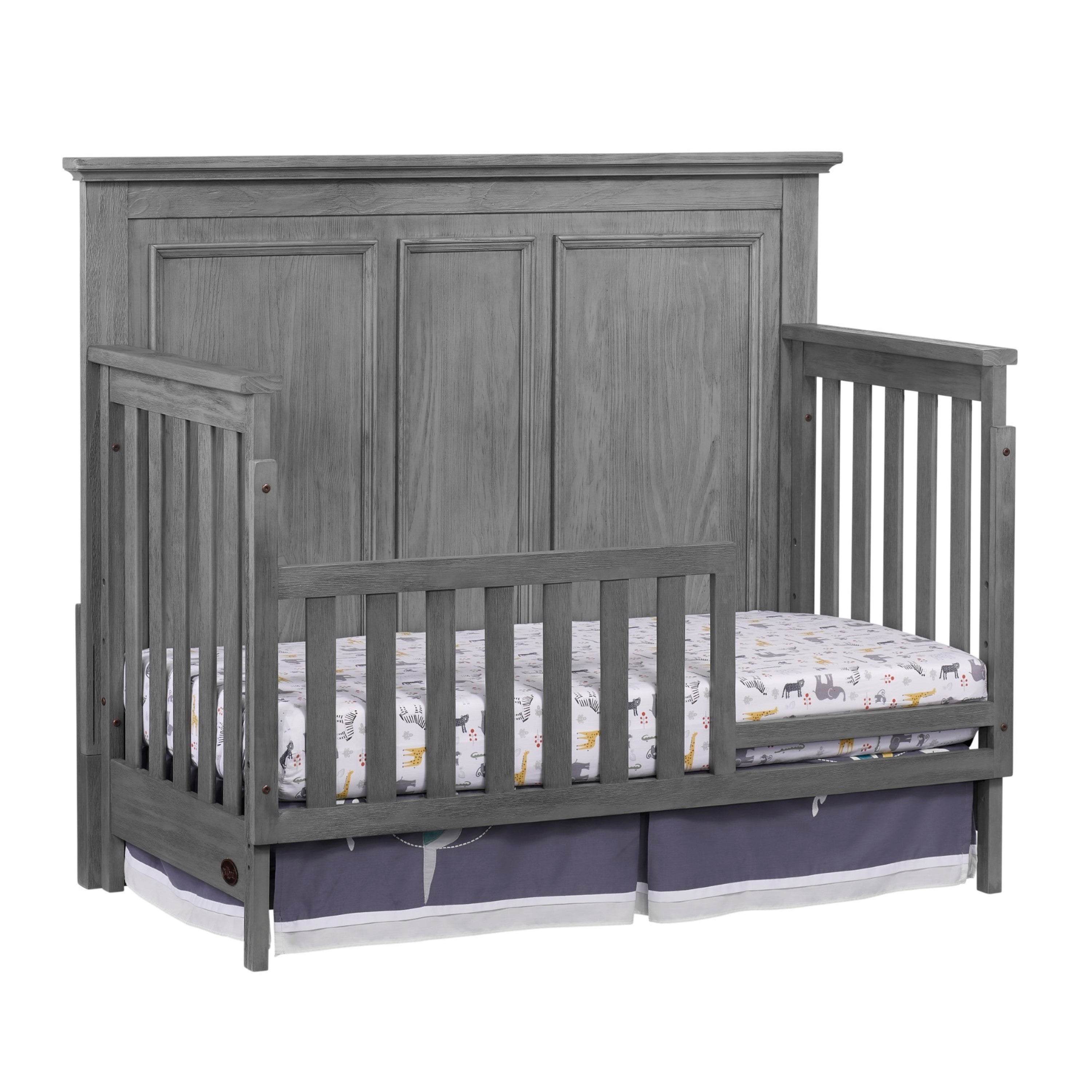 Oxford Baby Kenilworth 4-in-1 Convertible Crib, Graphite Gray, GREENGUARD Gold Certified, Wooden Crib