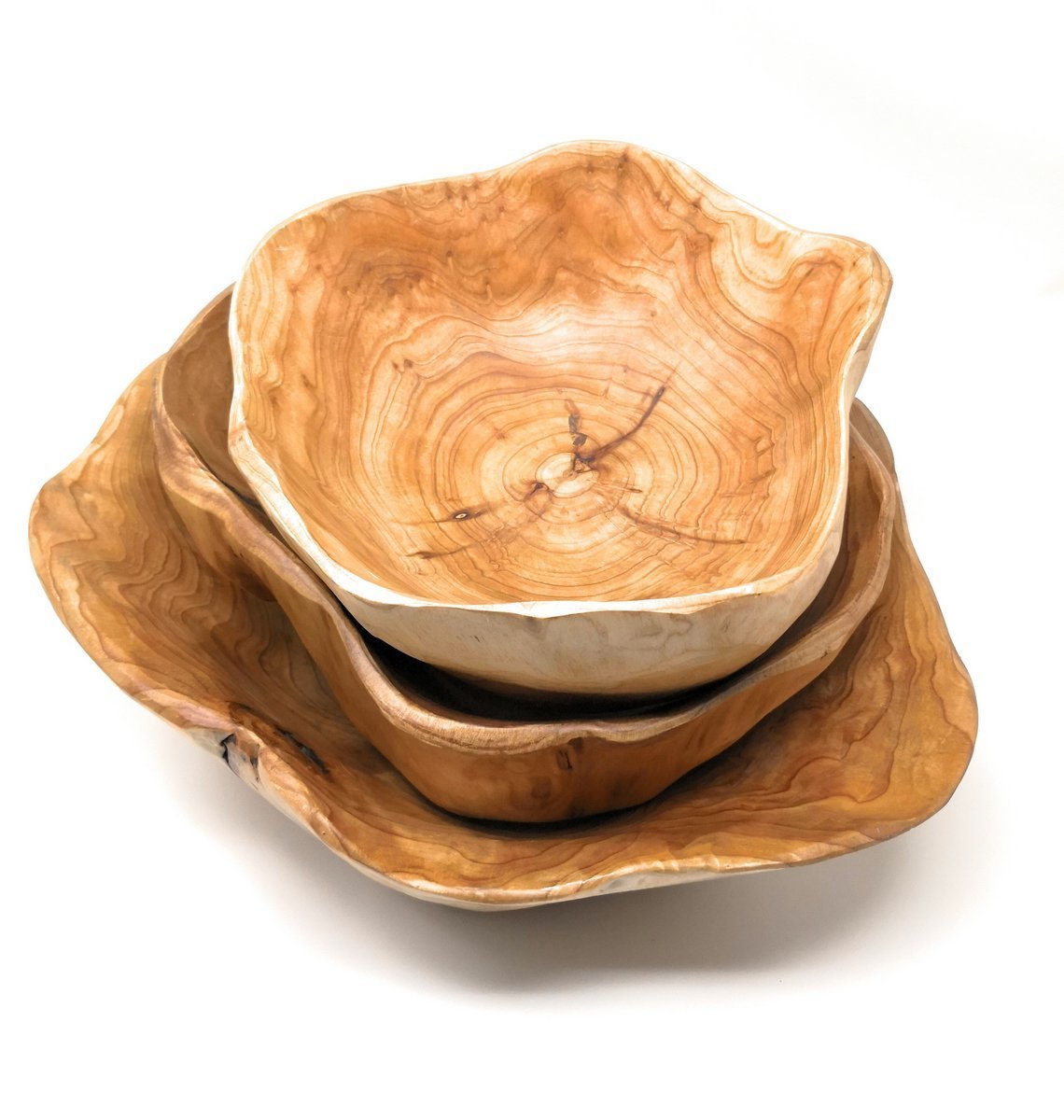 THY COLLECTIBLES Wooden Bowl Handmade Storage Natural Root Wood Crafts Bowl Fruit Salad Serving Bowls (Small 8-10)