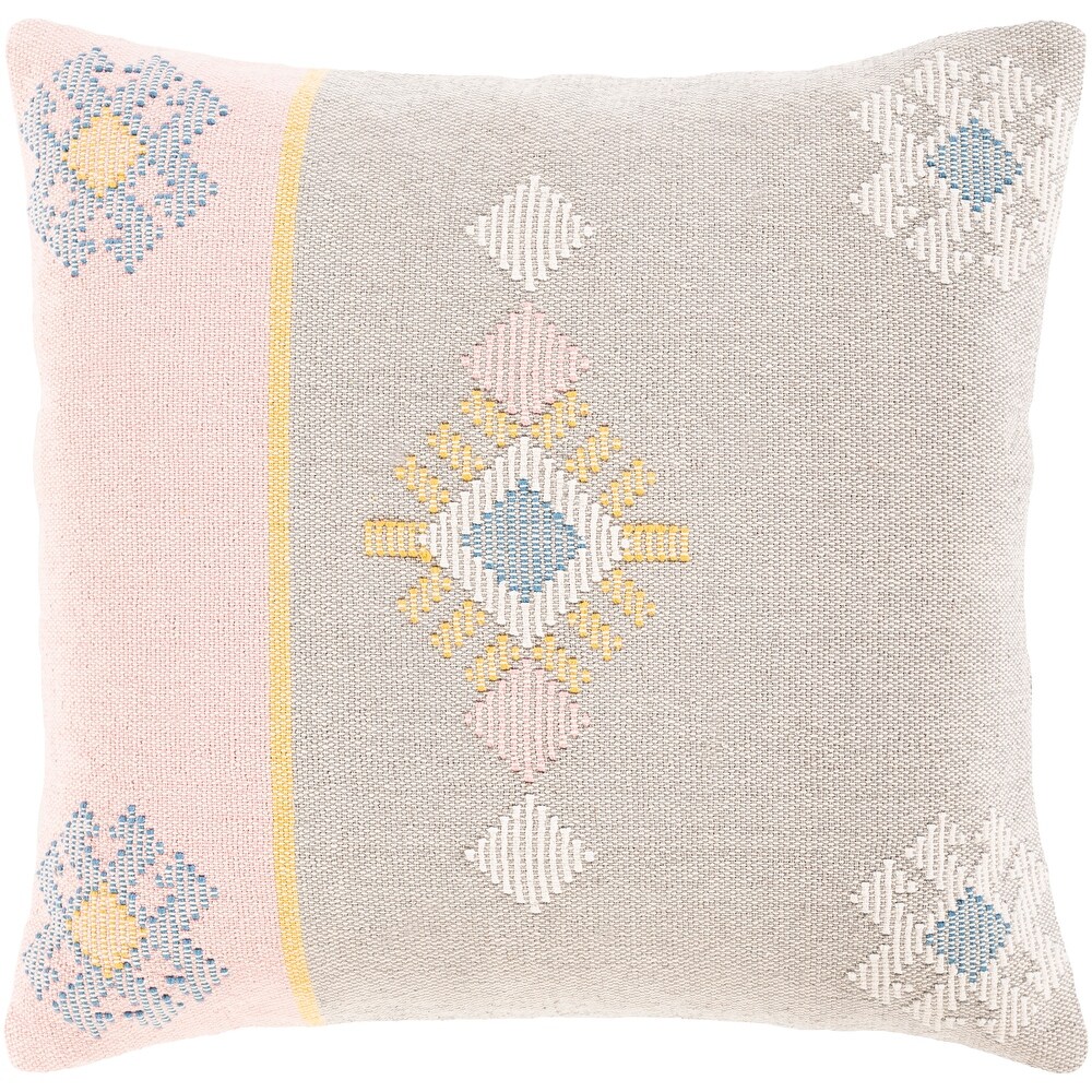 Xenia Hand Woven Pastel Boho Throw Pillow