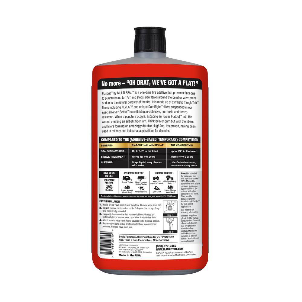 FlatOut 32 oz. Tube and Tubeless Tire Sealant with Kevlar 20120