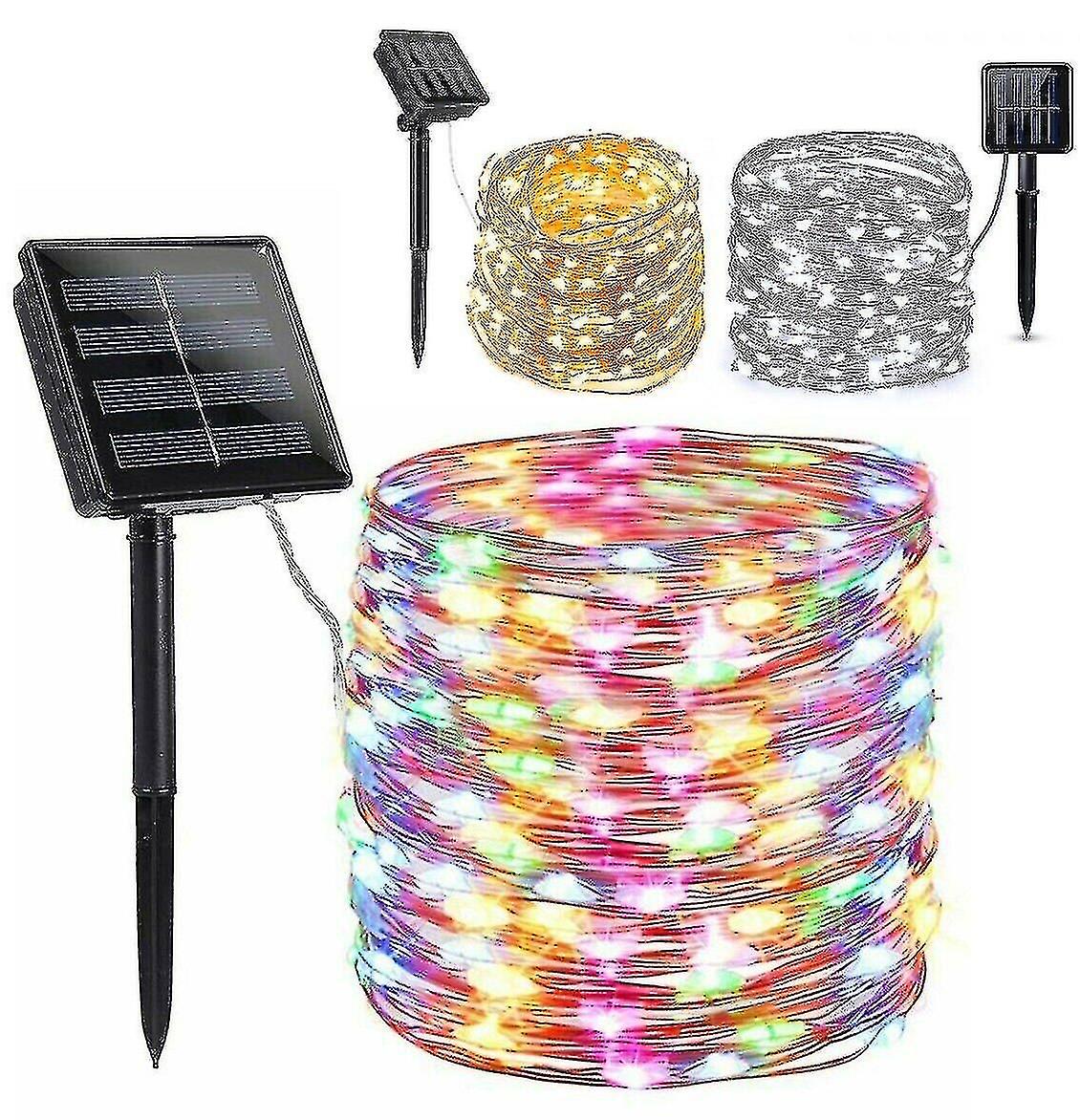 100 Led Solar Fairy String Light Copper Wire Outdoor Waterproof Garden Decor