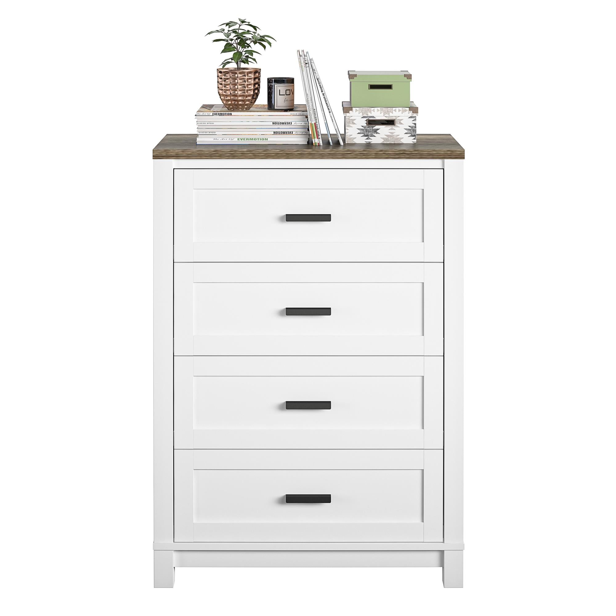 Ameriwood Home Bay Hills 4 Drawer Dresser, White