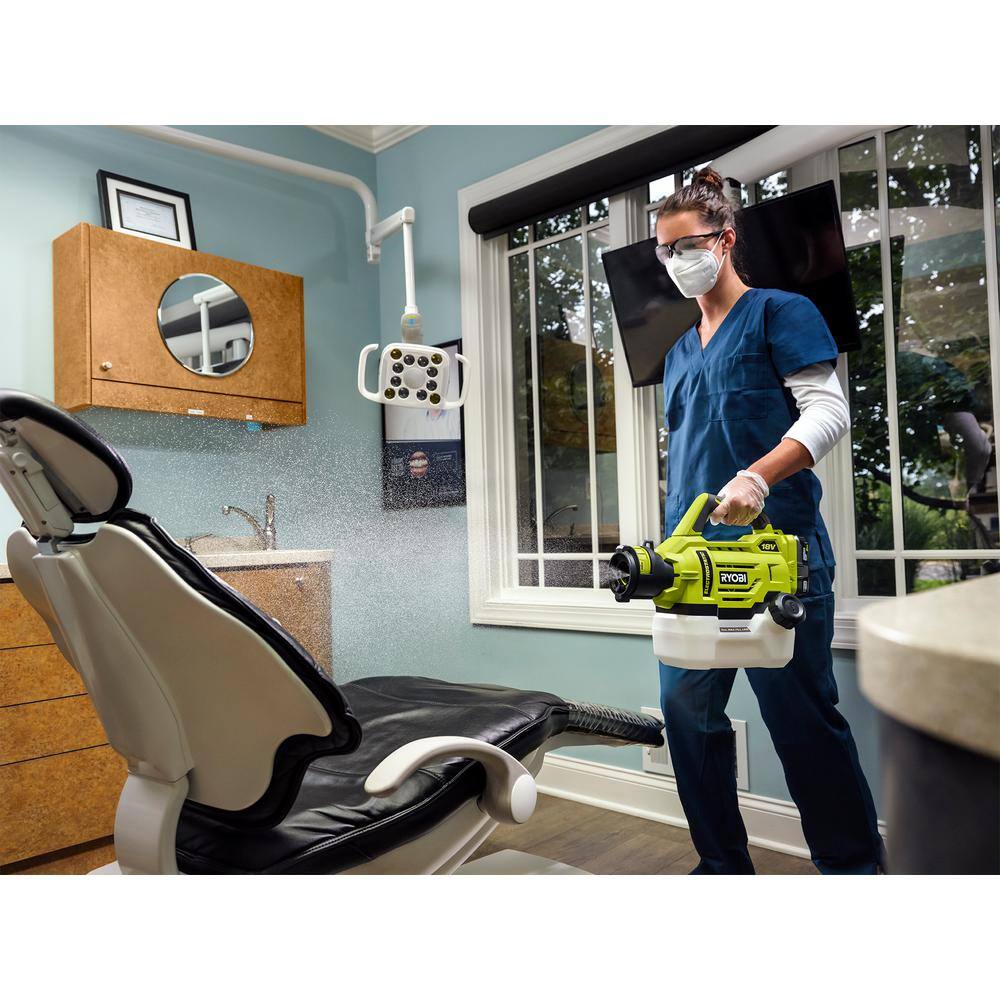 RYOBI ONE+ 18V Cordless Electrostatic 0.5 Gal. Sprayer with Extra (2) Medium  (1) High Nozzles with 2.0 Ah Battery  Charger P2890-A14