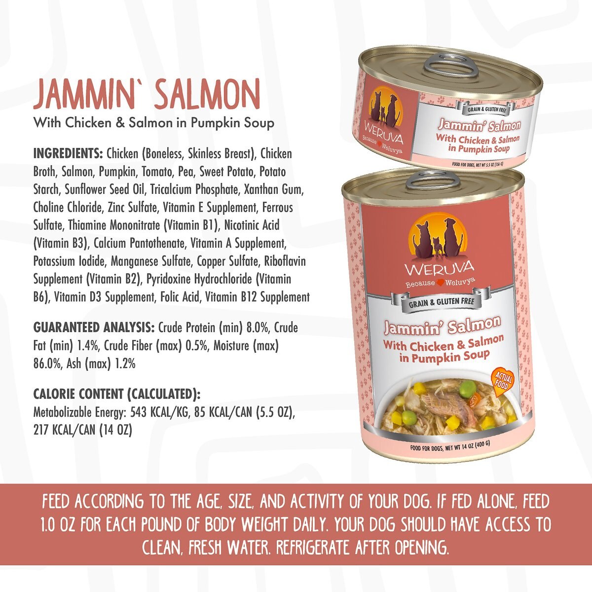 Weruva Jammin' Salmon with Chicken and Salmon in Pumpkin Soup Grain-Free Canned Dog Food