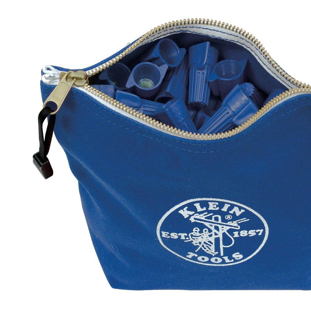 Canvas Zipper Bag， Consumables， Blue ;