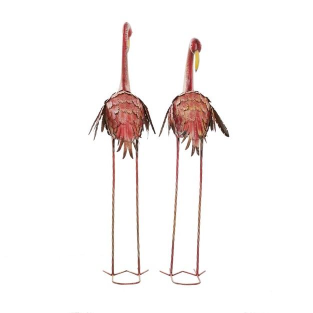 Coastal Flamingos Garden Sculptures Pink Olivia amp May