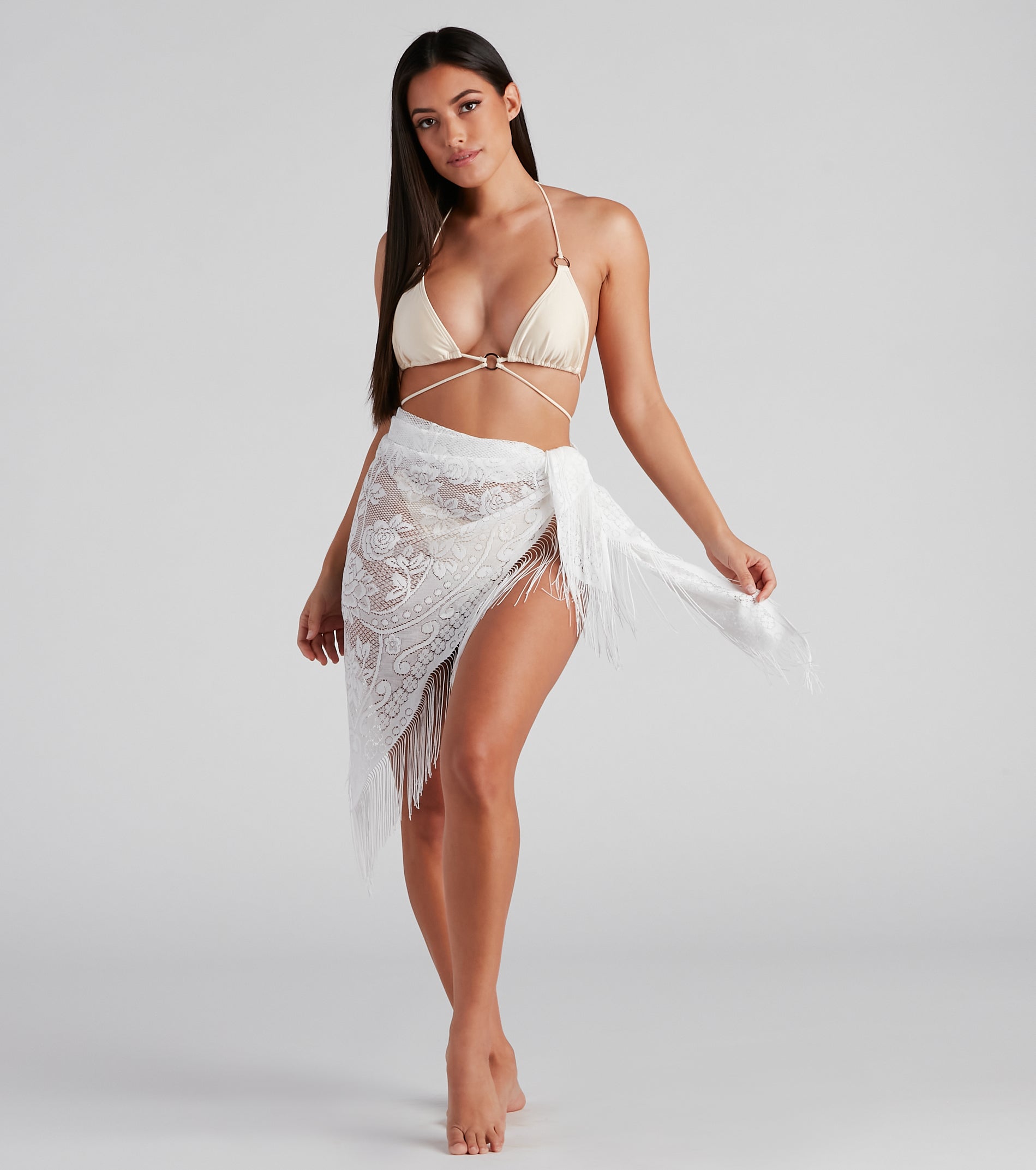 Boho Babe Fringe Crochet Swim Wrap