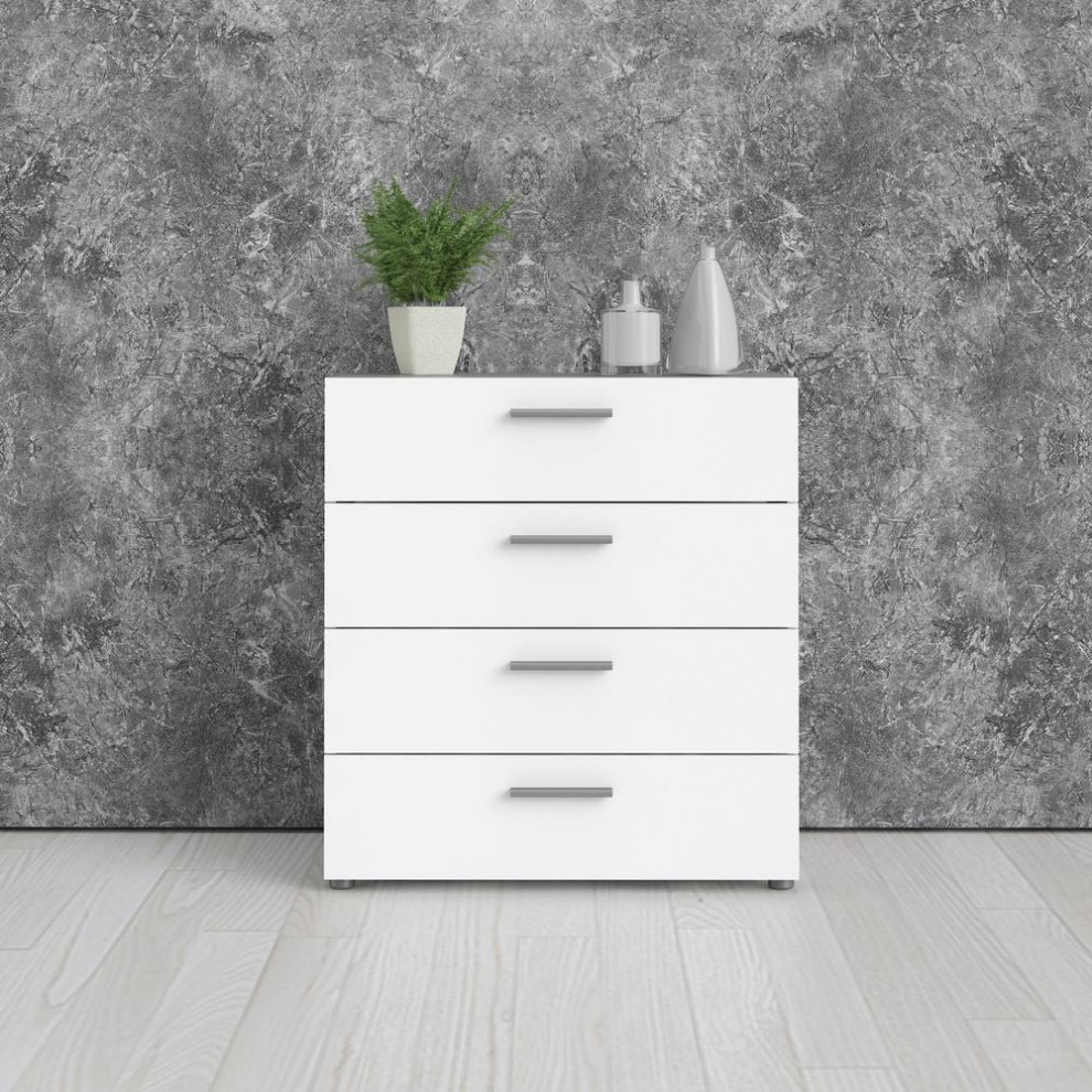 Austin 4 Drawer Chest  White   Contemporary   Dressers   by BisonOffice  Houzz