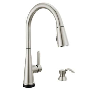 Delta Greydon Touch2O Single Handle Pull Down Sprayer Kitchen Faucet with ShieldSpray Technology in SpotShield Stainless Steel 19826TZ-SPSD-DST