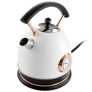 MegaChef 1.8 l 7.6-Cups in White Half Circle Electric Tea Kettle With Thermostat 985118161M