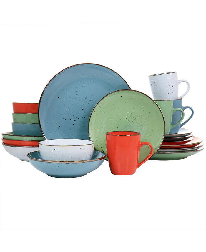 Elama Romina 20 Piece Round Stoneware Dinnerware Set Service for 4