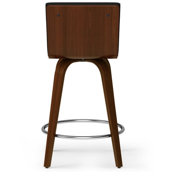 WYNDENHALL Madigan Mid Century Modern Counter Height Stool in Black Faux Leather - 18.9