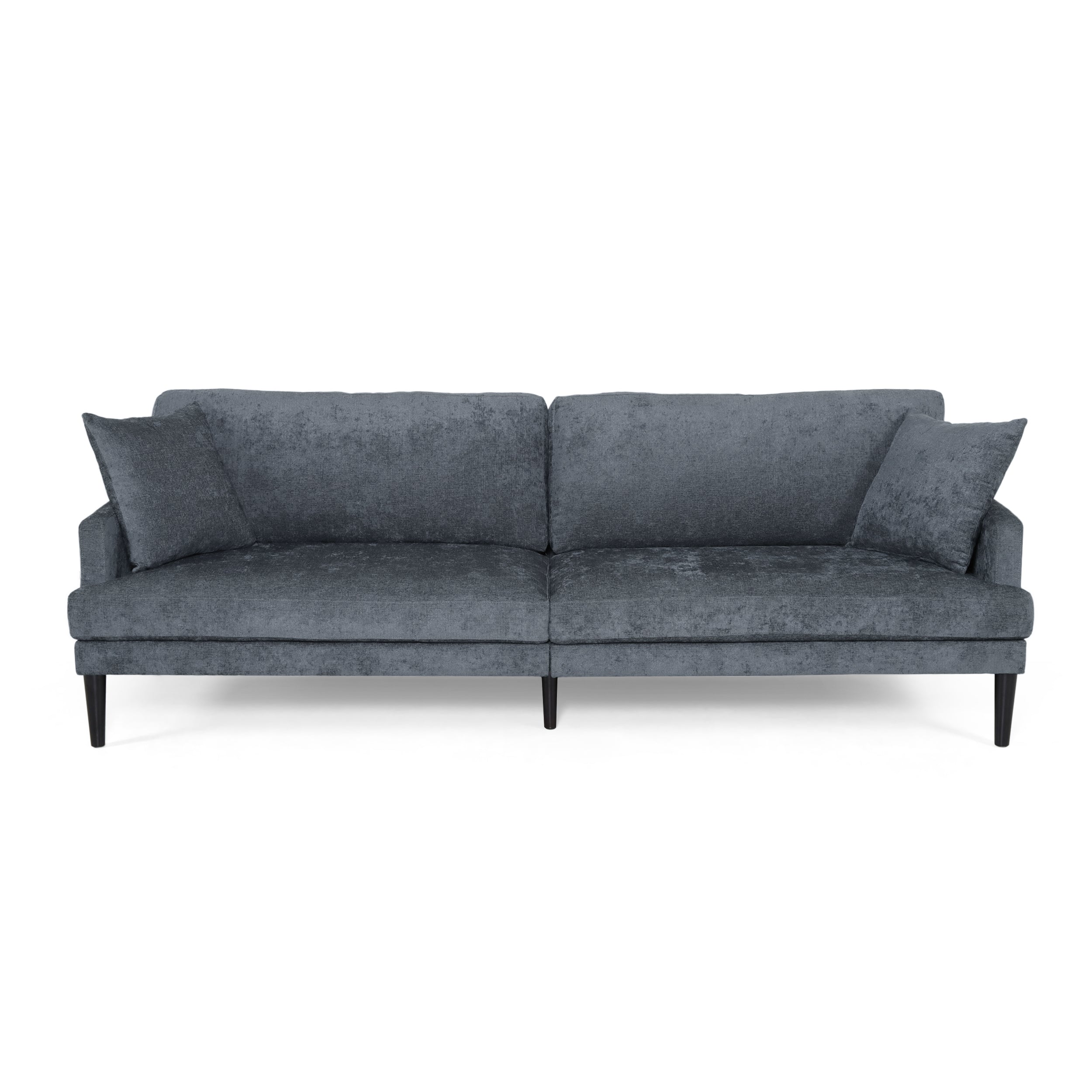 Adut Contemporary 3 Seater Fabric Sofa with Accent Pillows