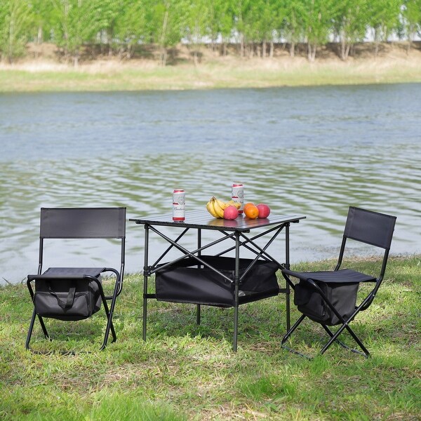 Folding Outdoor Table and Chairs Set for Indoor，Outdoor Camping，Picnics，Beach，Backyard