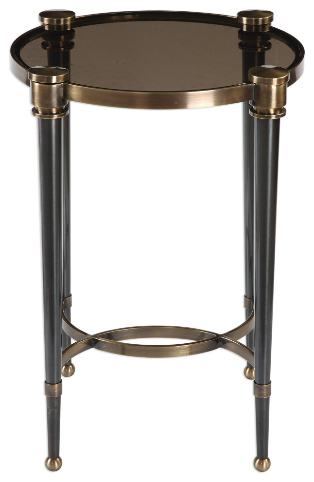 Uttermost 24731 Thora Brushed Black Accent Table   Traditional   Side Tables And End Tables   by Lighting World Decorators  Houzz