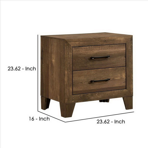 Benjara BM239804 Rustic 2 Drawer Wooden Nightstand...