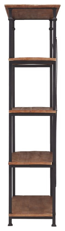 Industrial Bookcase  Metal Frame With Crown Molded Top  ampX Support   Industrial   Bookcases   by Decorn  Houzz