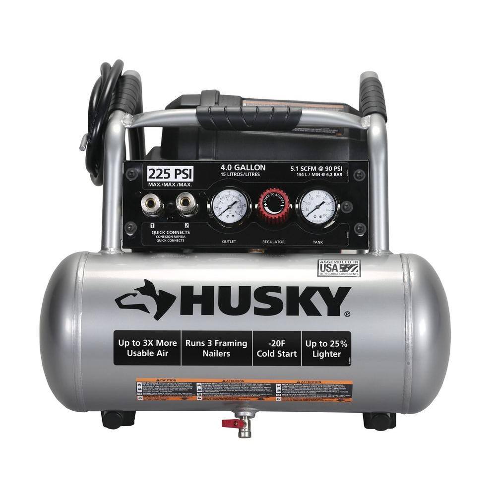 Husky 4 Gal. 225 PSI High Performance Crew Electric Portable Air Compressor C041H