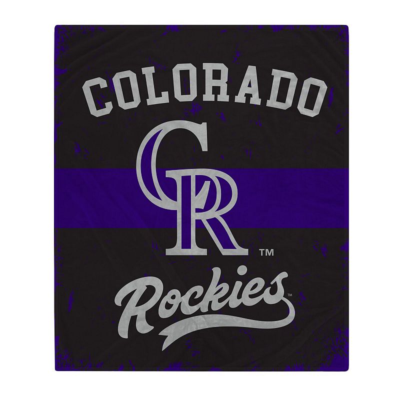 Colorado Rockies Retro Stripe Flannel Fleece Blanket