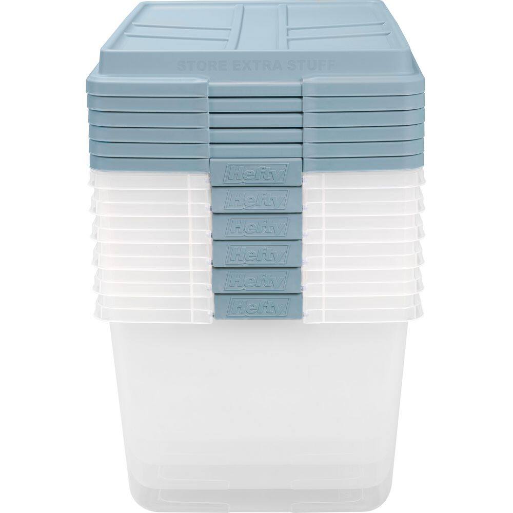 Hefty 72 .qt Clear Hi Rise Storage Bin - 6 units HFTCOM-7163010665666-6