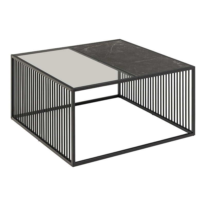 STRINGTON Square Coffee Table 80cm - Black Marble Effect