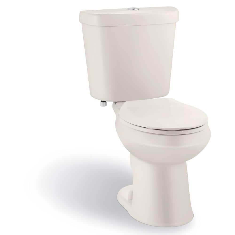 Glacier Bay 2piece 11 GPF16 GPF High Efficiency Dual Flush Elongated Toilet in Biscuit