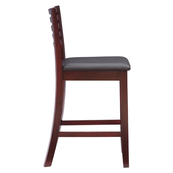 Linon Piedmont Espresso Ladder Back Counter Stool