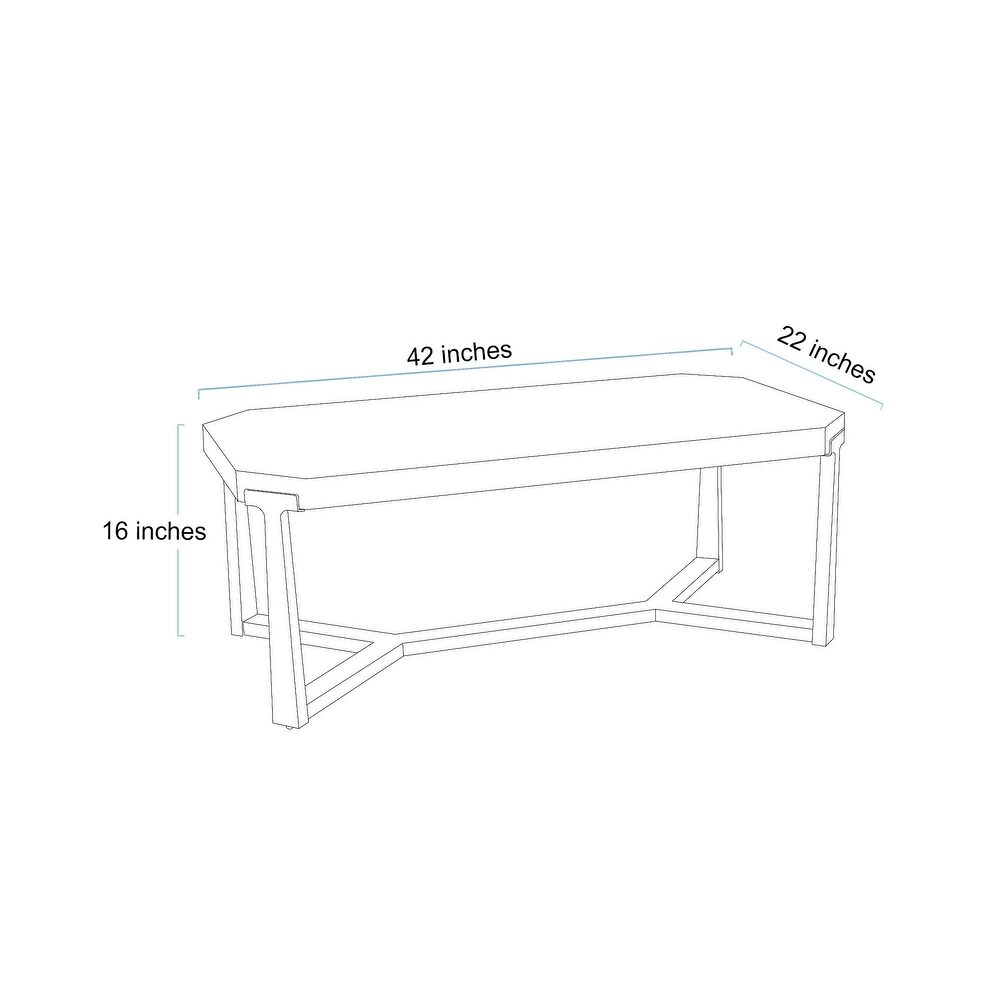 Genzi Modern Solid Wood Accent Rectangle Coffee Table Sheld Legs Sofa Side Desk