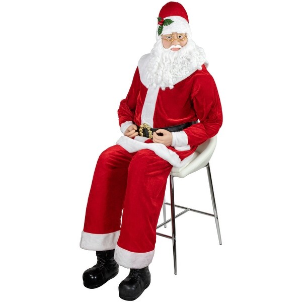 72 LifeSize Plush Santa Claus Standing or Sitting Christmas Figure