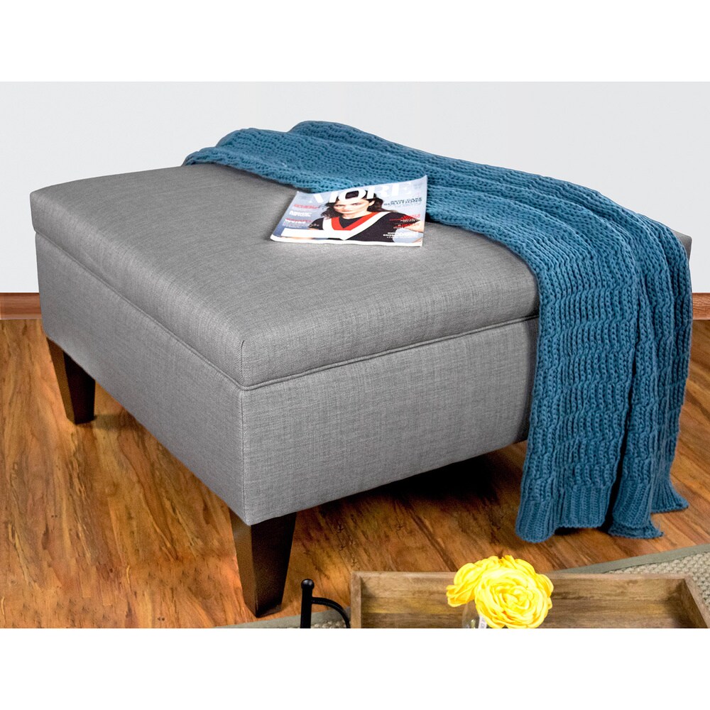 MJL Furniture Manhattan Espresso Fabric Upholstered Organizational Cocktail Ottoman Table