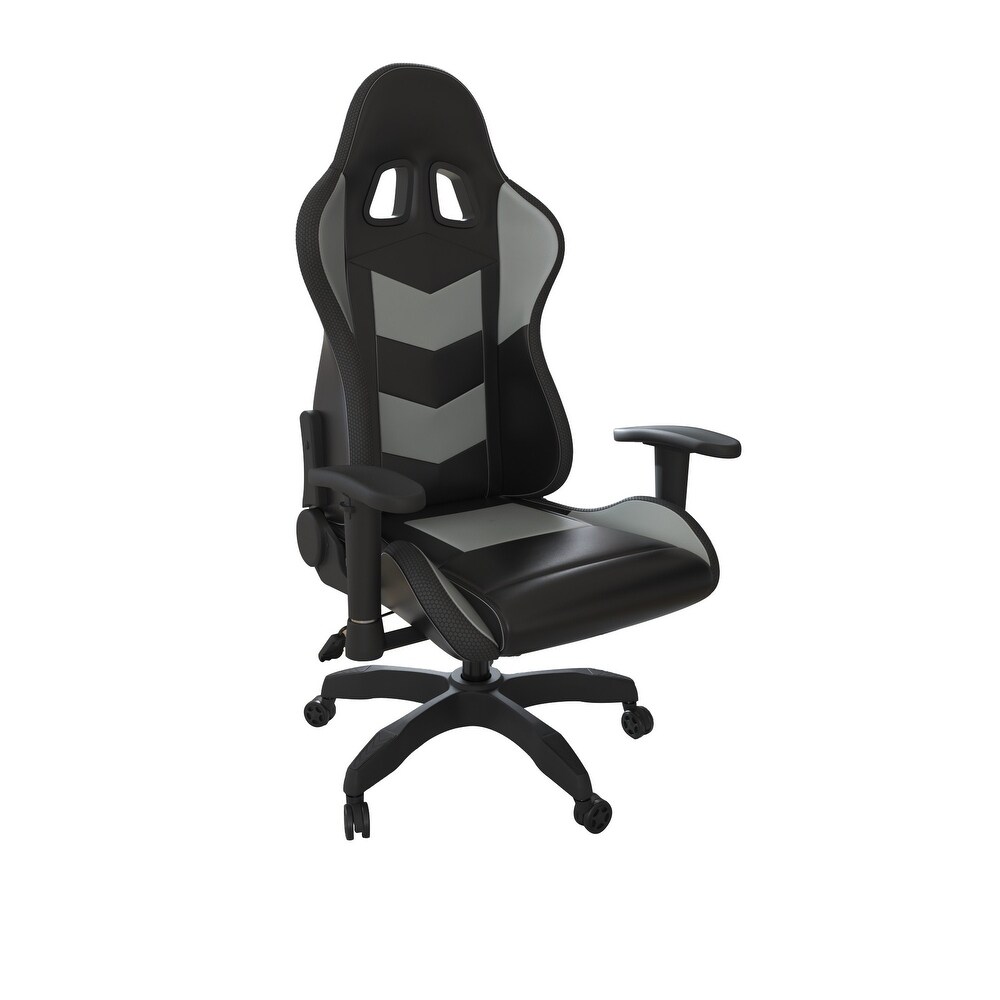 Aria 27 Inch Swivel Faux Leather Office Gaming Chair  Adjustable  Black