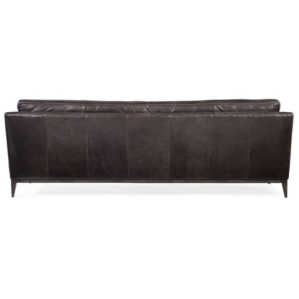 Kandor Black Leather Stationary Sofa