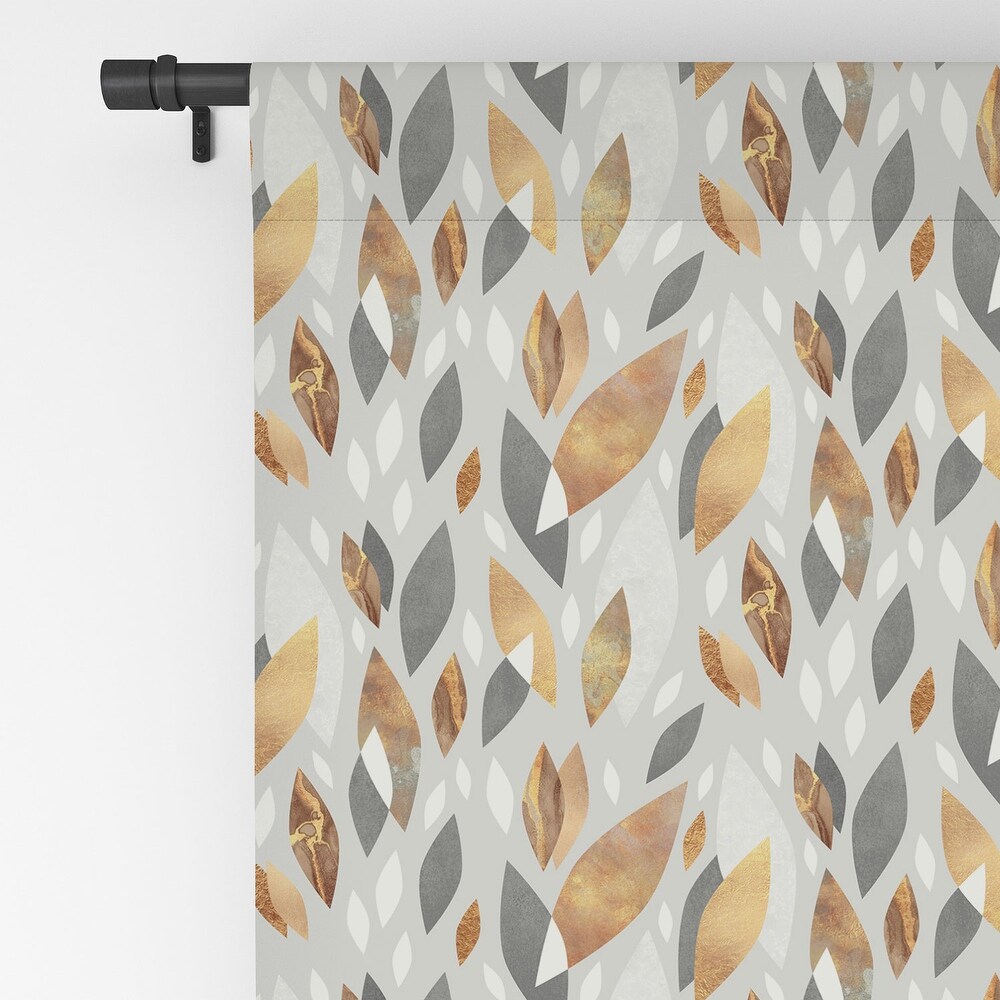 1 piece Blackout Falling Gold Leaves Made to Order Curtain Panel