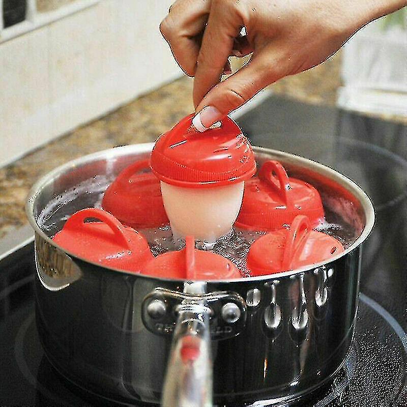 6pcs Without Silicone Cups Egg Hard Boiled Steamer Shell Poacher Boiler Cooker