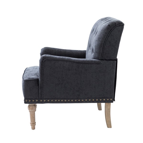 Geltrude Traditional Upholstered Accent Chair with Button Tufted Back Set of 2 by HULALA HOME