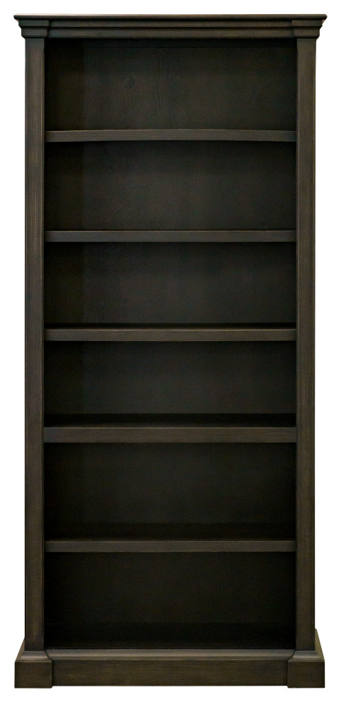 Traditional Wood Open Bookcase Office Shelving Fully Assembled Dark Brown   Transitional   Bookcases   by Martin Furniture  Houzz