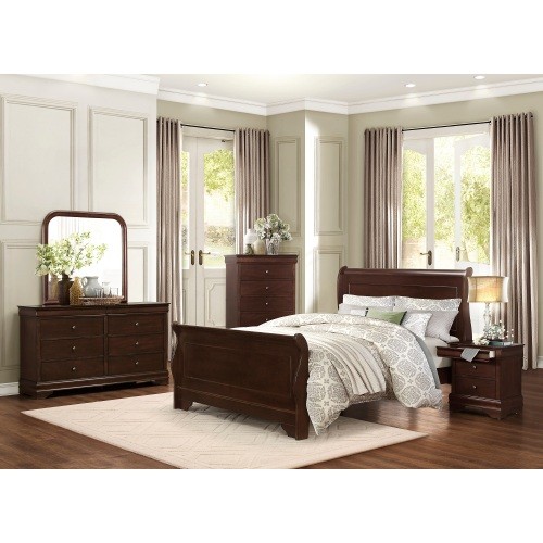 Louis Philippe Style 1pc Chest of Drawers Brown Ch...