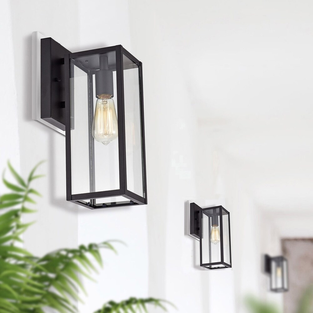 Rectangular Porch Light with One Light Lantern Matte Black Finish   7.25*5*13.75