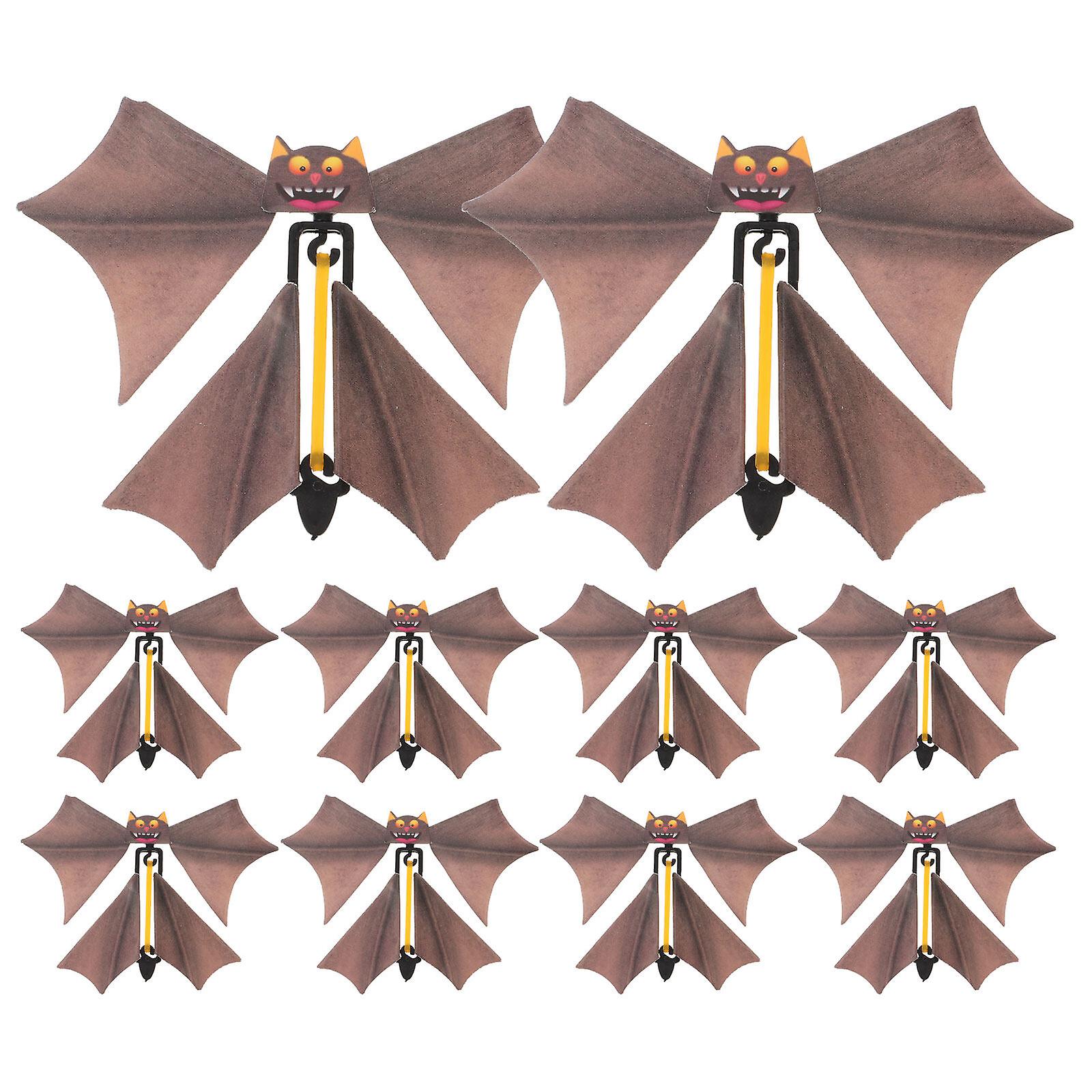 10pcs Creative Bat Toys Novelty Fancy Bat Props Flying Bat Toys For Kids Children Gifts (random Color)