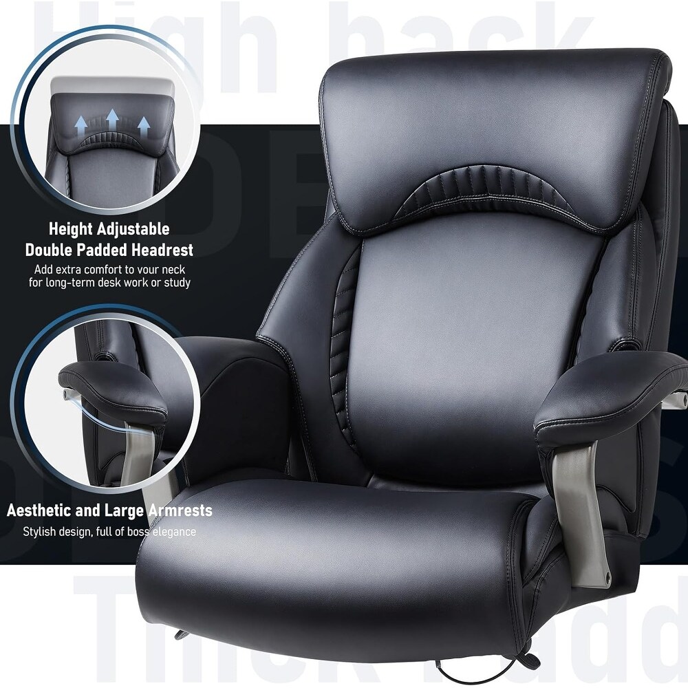 Big and Tall Office Chair 500lbs Heavy Duty Ergonomic Computer Chair with Extra Wide Seat  High Back Executive Large Desk Chair