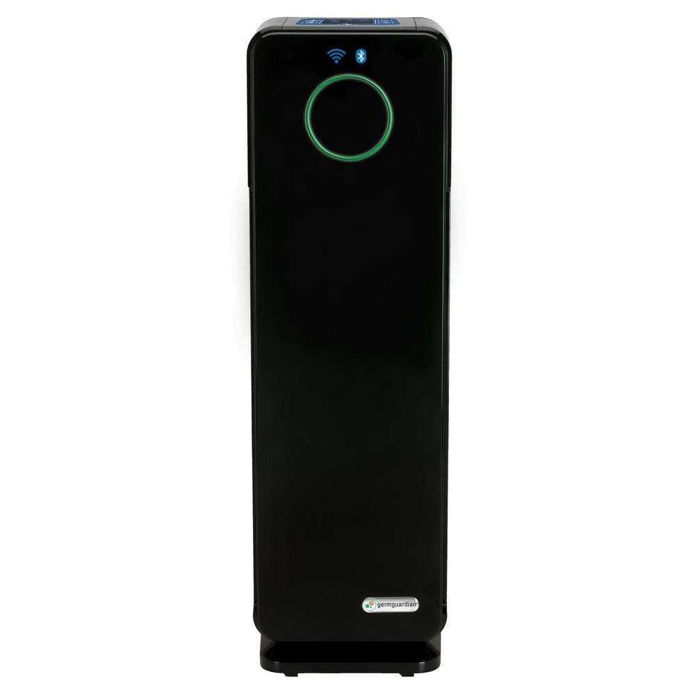 GermGuardian 22 in. Smart Elite 4-in-1 Air Purifier with True HEPA filter and Wifi for Medium Rooms up to 148 Sq. Ft. Black CDAP4500BCA