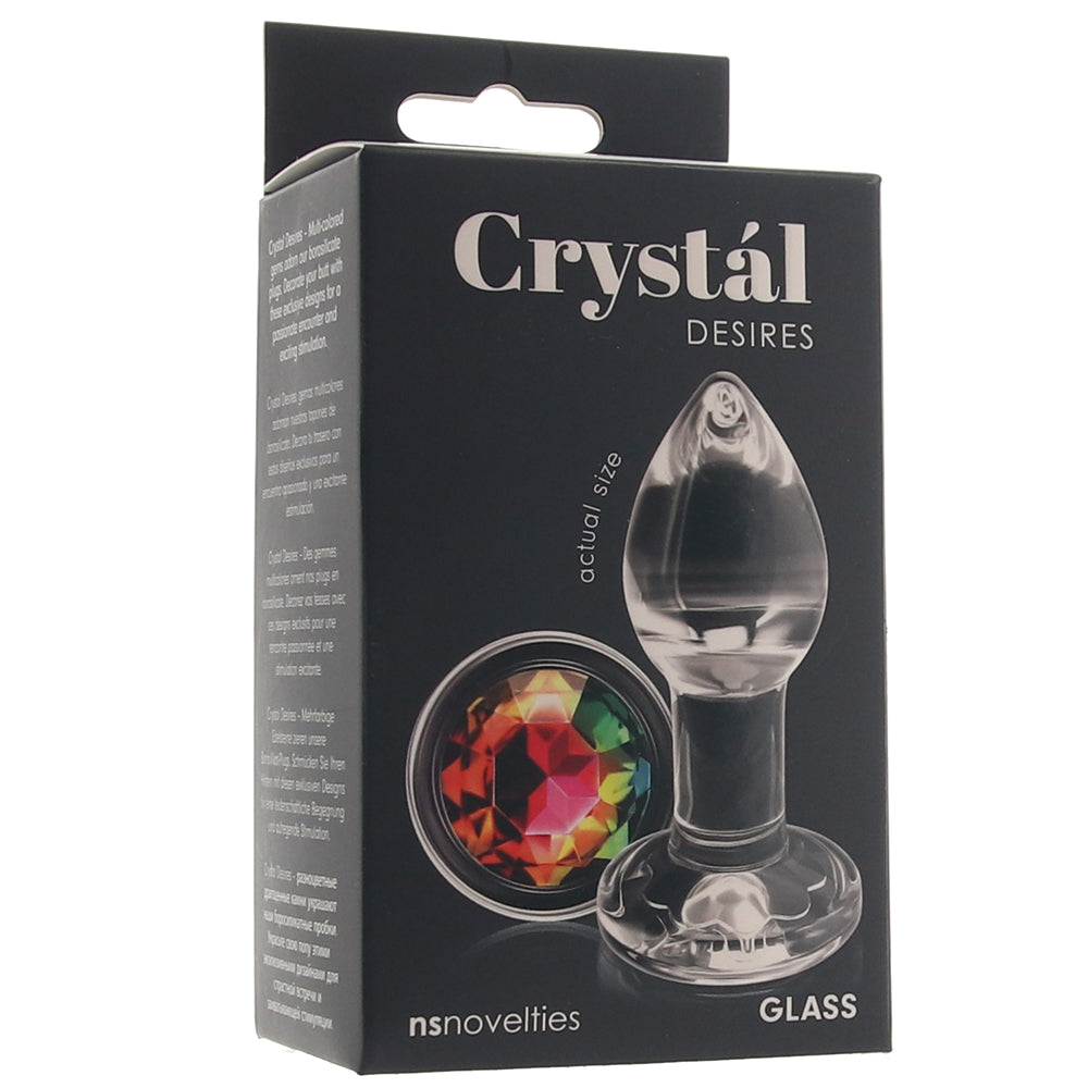 Crystal Desires Rainbow Gem Glass Plug in Small