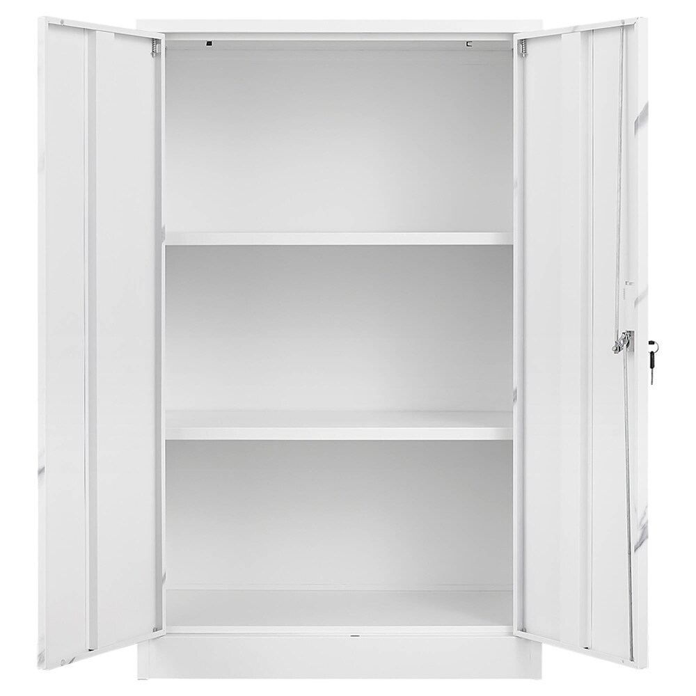 Metal Folding Filing Locker Storage Cabinet with Locking Doors and Adjustable Shelf