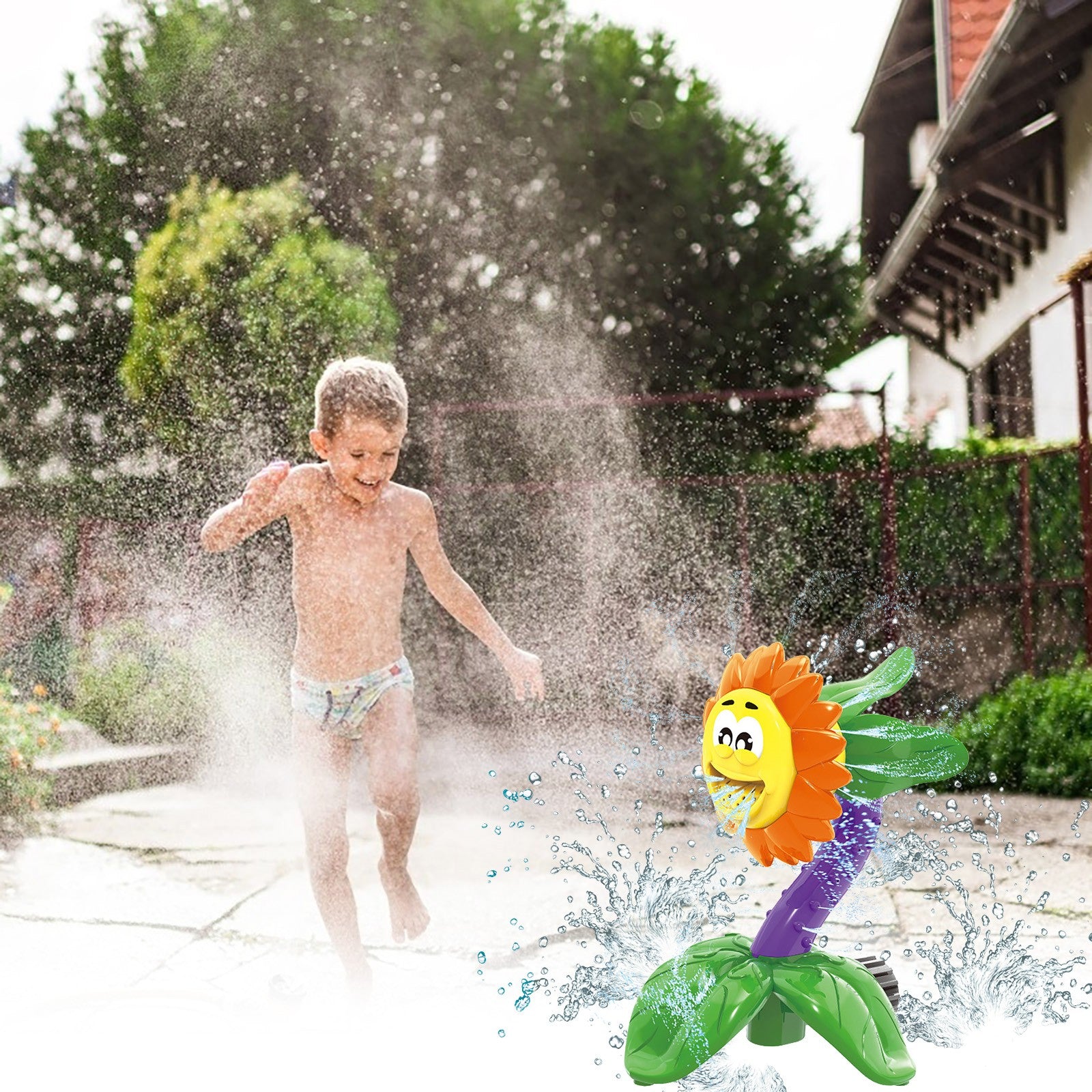 Yiwula Splash Sunflower Yard Water Sprinkler Lawn Sprinkler For Kids Summer Garden Gift