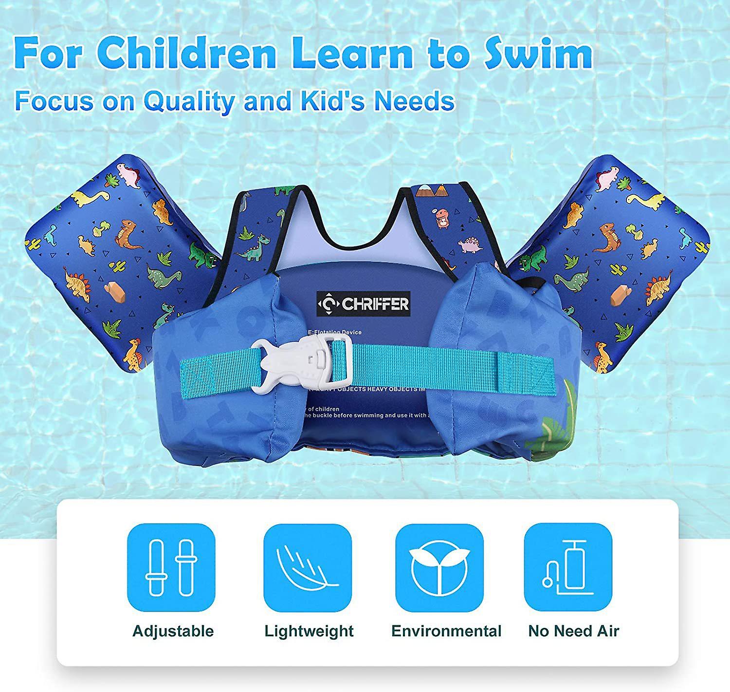 Kids Swim Vest Life Jacket For 22-66 Pounds Boy And Girl， Toddler Floaties With Shoulder Harness Arm Wings For 2，3，4，5，6，7 Years Old Baby