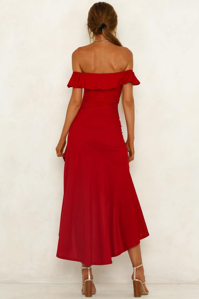 Heart On The Line Maxi Dress Red