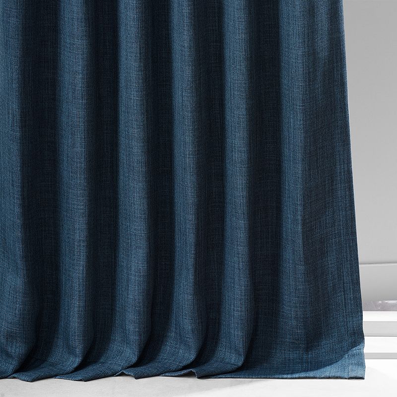 EFF Monochromatic Faux Linen Room Darkening 2-pack Window Curtain Set