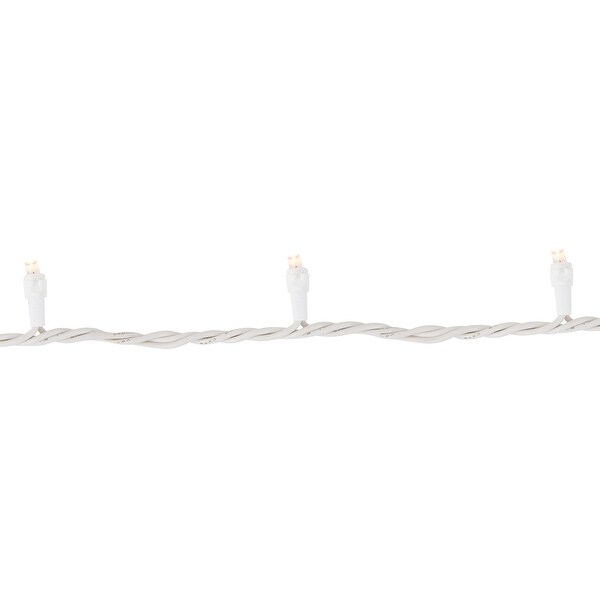 100Count Warm White LED Wide Angle Christmas Lights 33 ft White Wire