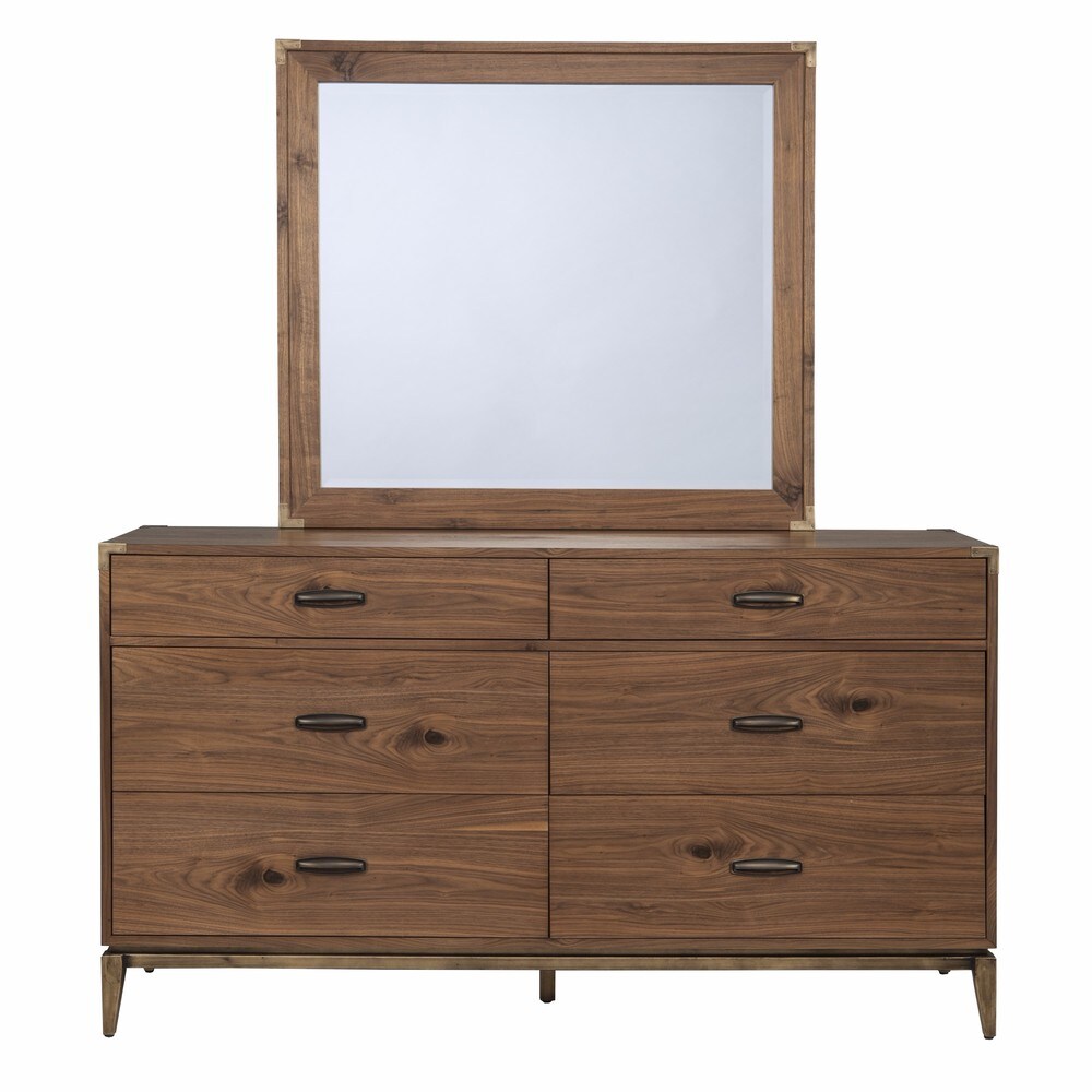 Adler Natural Walnut 6 Drawer Dresser